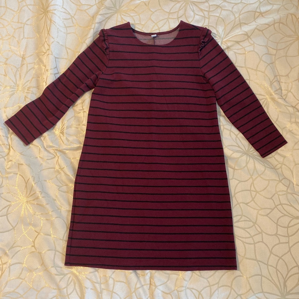 Burgundy Striped Dress